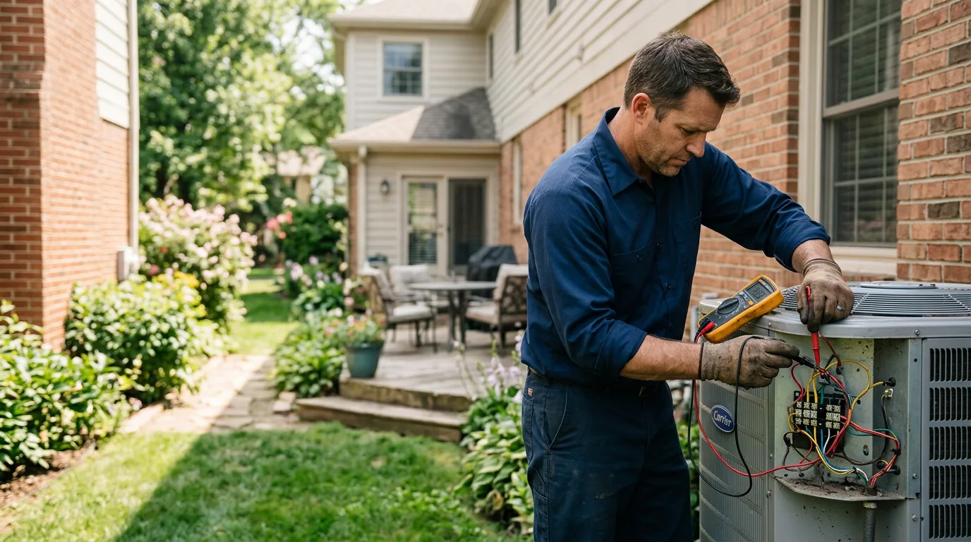 HVAC technician working near Morris, IN